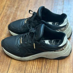 Zara Sneakers Black with faux snake accent